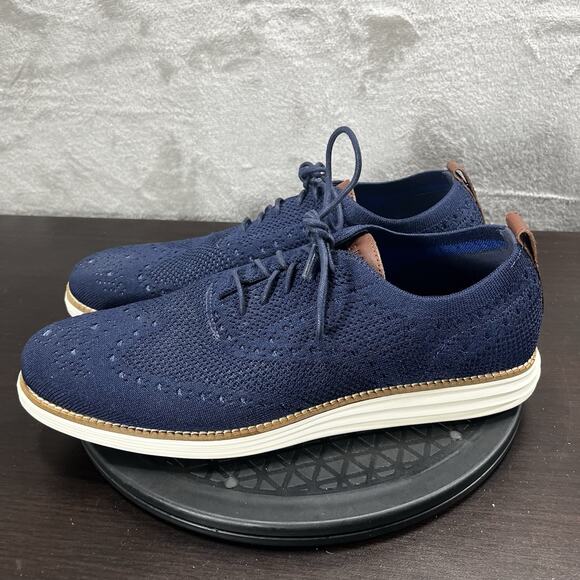 Cole Haan Men’s Size 11M Grand OS Blue Stitchlite Wingtip Oxfords Shoes EUC - Picture 3 of 11